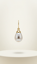 Pearl Drop Earrings in Yellow Gold