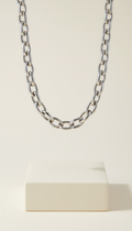 Platinum Link Necklace with Hidden Clasp