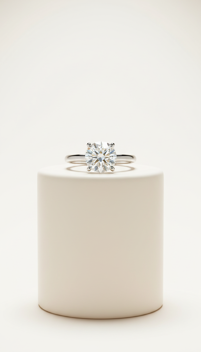 Solitaire Diamond Ring in Platinum