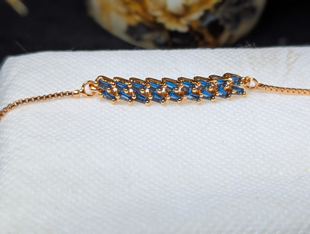 Blue Baguette Crystal Bracelet