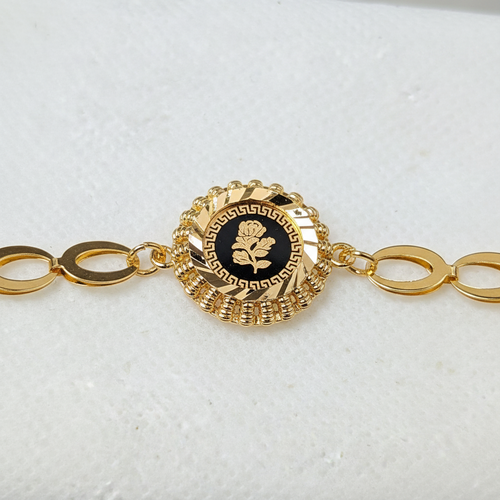 Floral Hand Cuff Bracelet for Women – Flower Design Bangle & Bracelet Set