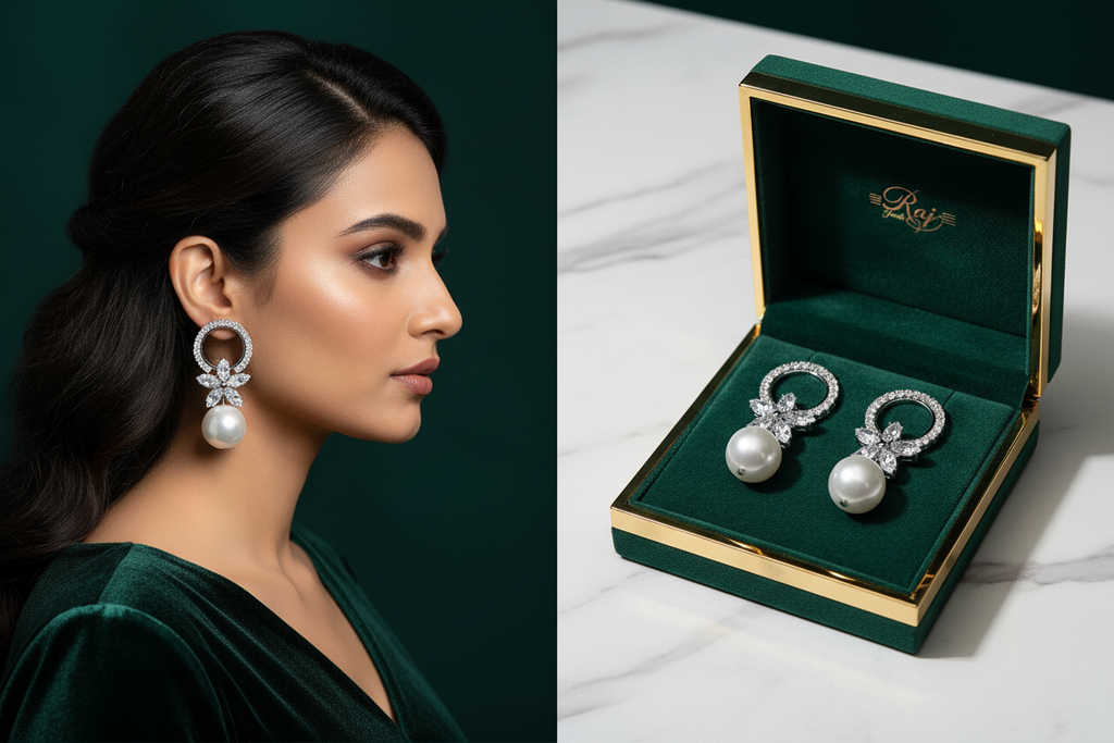 Crystal Pearl Drop Earrings