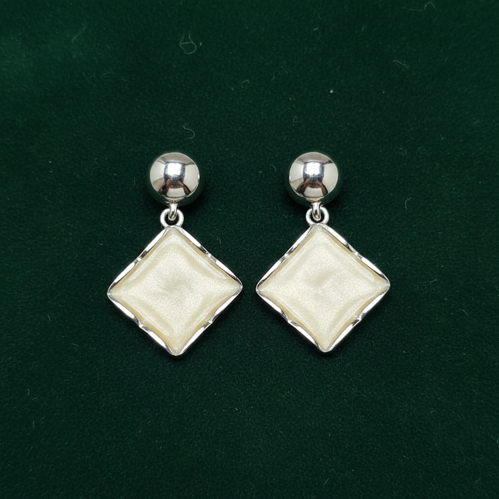 Earrings Flat Lay Green