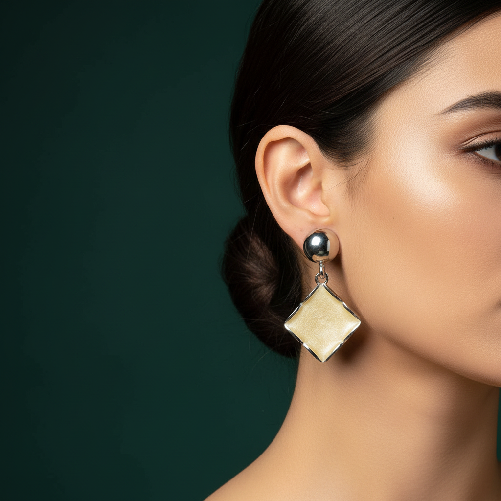Earrings Model Ear Green