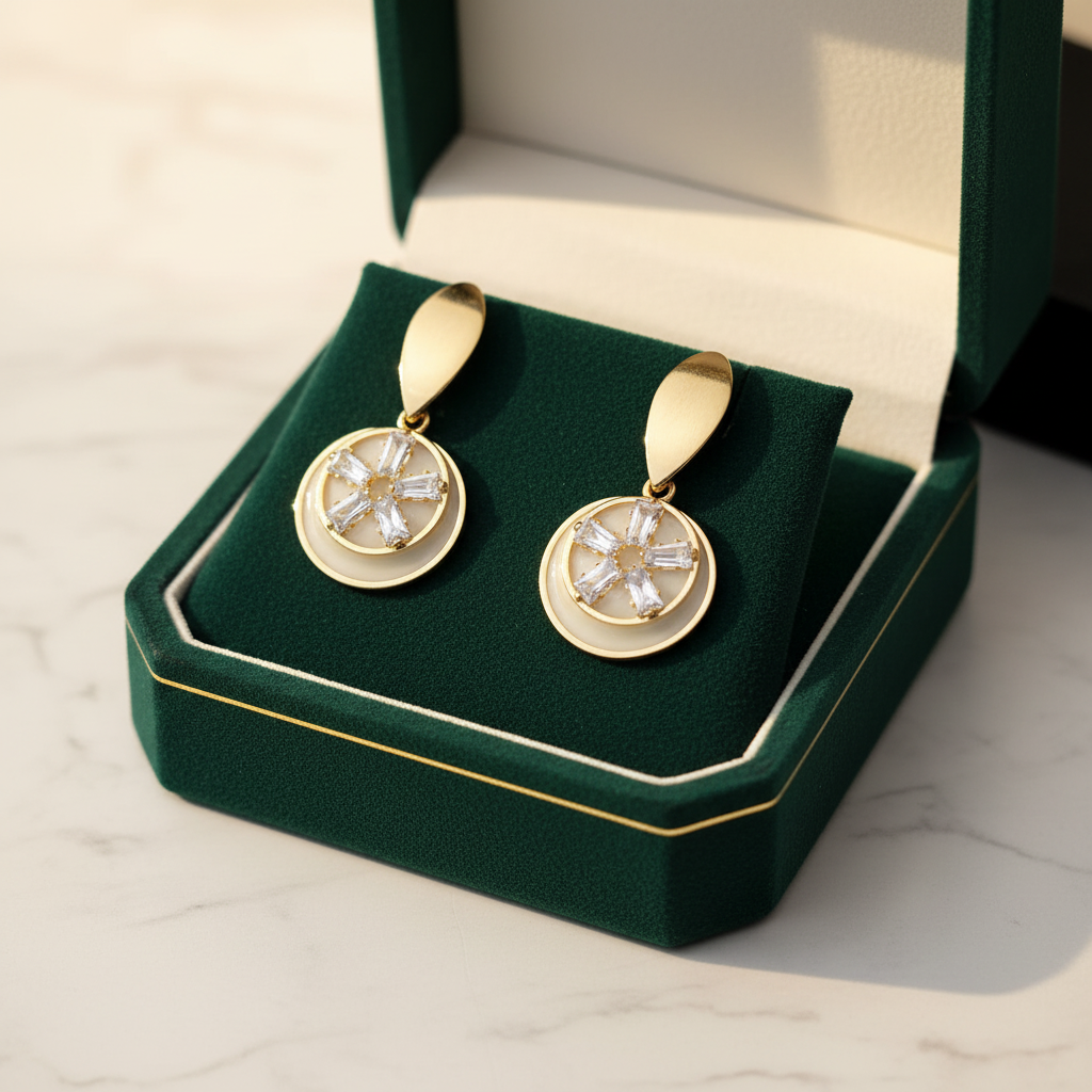 Gold Crystal Hoop Earrings - Jewelry Box