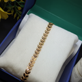 Gold Leaf Bracelet - Dark Green BG