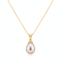 Sanizay Pearl Pendant Necklace - White Background